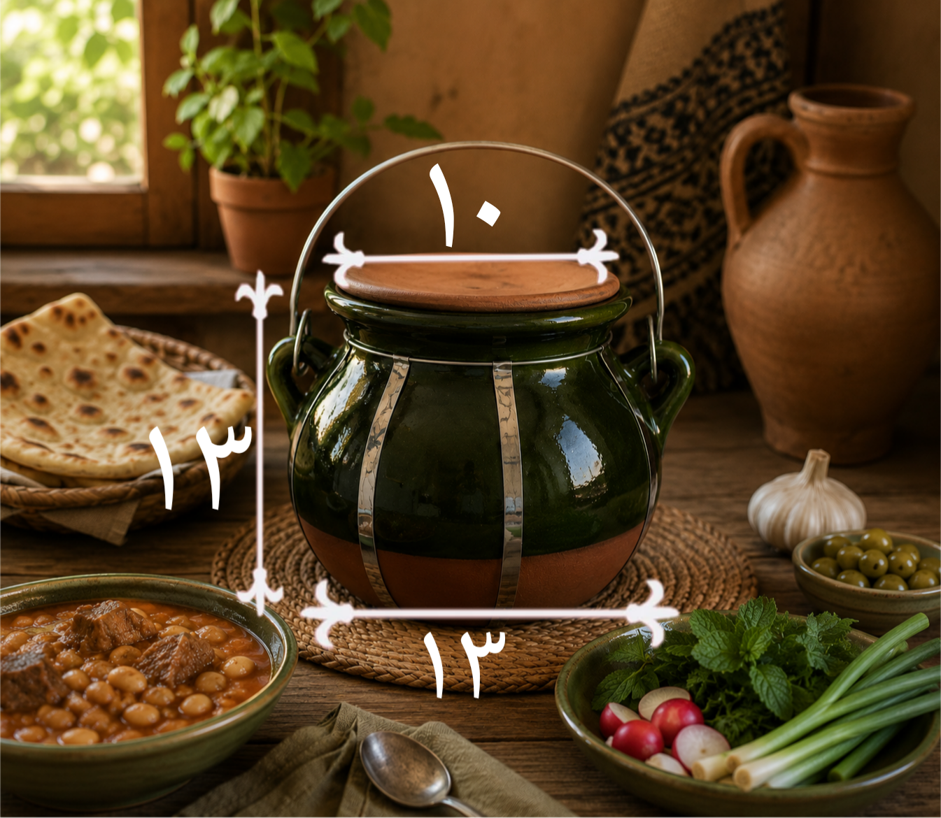 دیزی سفالی آبگوشت خوری دونفره