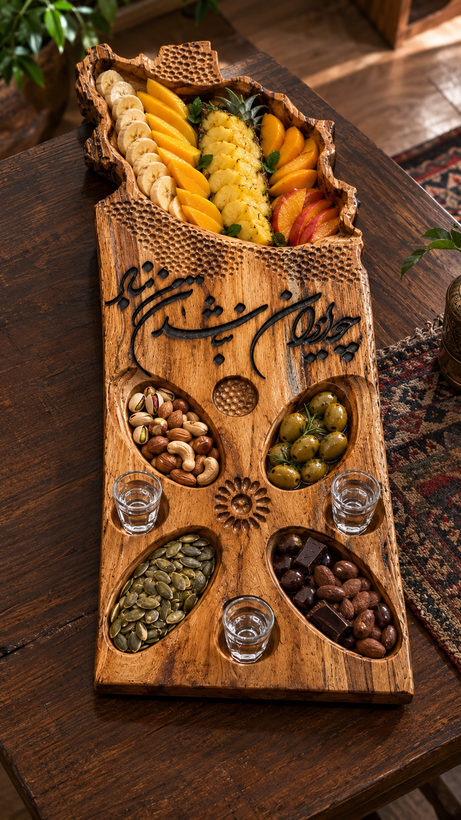 میز مزه چوبی روستیک
